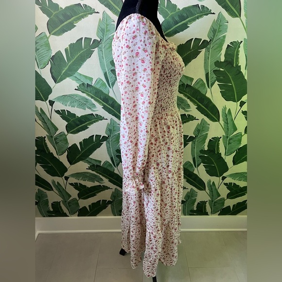 CJLA Talia Dress Long Sleeve Floral Midi Boho Peasant Rose Size S NWOT - Picture 7 of 8